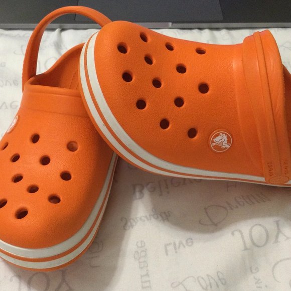 CROCS Other - Size C13 (Little Kid) Crocs in Orange and White (UNISEX) - VGUC!